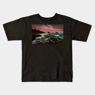 Sunset at a Rocky Beach Kids T-Shirt